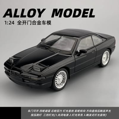1:24 850 Csi Simulatie Legering Retro Sportwagen Model Geluid & Licht Speelgoedauto Voor Kinderen's Hobby Collectie Cadeau