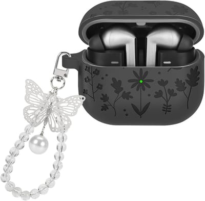 Beschermhoes voor Galaxy Buds 3/3 Pro met Gegraveerd Bloemenpatroon, Silicoon, Stofdicht en Krasbestendig, Ideaal voor Vrouwen