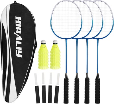 Badminton Rackets - Outdoor Spel - Familie Plezier - Set van 4 - 69 cm Lengte - Blauw