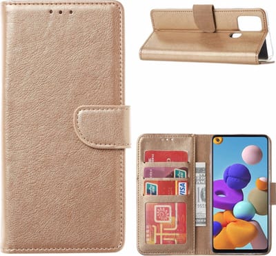 LuxeBass Hoesje geschikt voor Huawei Mate 20 - Bookcase Goud - portemonnee hoesje - telefoonhoes - gsm hoes - telefoonhoesjes