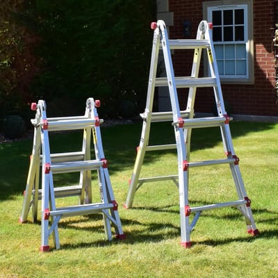 BPS Telescopische multifunctionele ladders, aluminium ladder, EN131, traptrap, eenvoudig te gebruiken (6.4m)