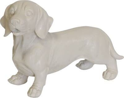 Housevitamin Ornament Dachshund Polyresin Sand 20x8x15cm - Decoratief Beeldje Huisdecoratie - Dachshund Liefhebbers Gift.