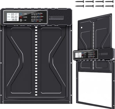VH Supplies® Automatisch Kippenluik - Kippendeur - Chickenguard - Zwart