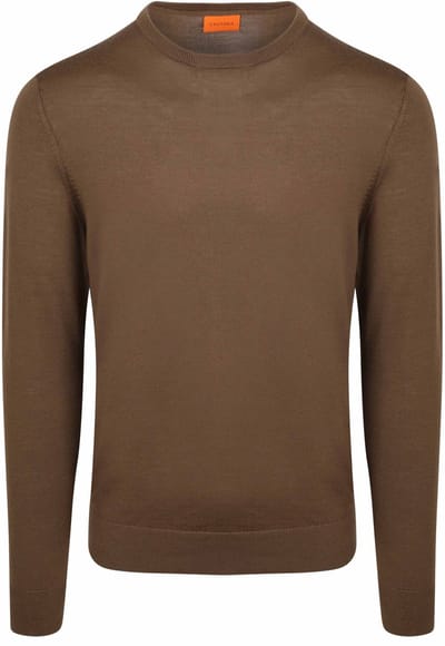Suitable Merino Pullover Taupe - Maat S - Heren - Sweater