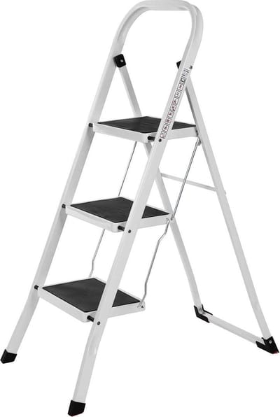 ladder - Huis ladder - Keukentrap - Huishoudtrap - Vouwladder - Wit