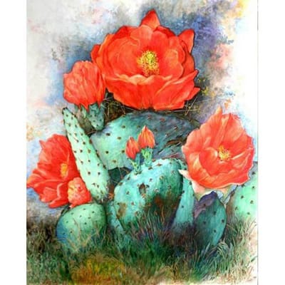 5D DIY Diamond schilderij rode cactus bloem Diamond borduurwerk stilleven Cross Stitch Home Decor 20X30CM red
