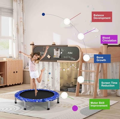 Mini Trampoline voor Kinderen van 3 tot 10 Jaar - Opvouwbaar en Veilig met Handvat