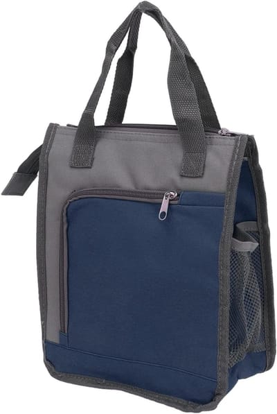 Allecta - Geïsoleerde koeltas voor werk, reizen en wandelen - Herbruikbare boodschappentas - Donkerblauw - Draagbare draagtas - 40 x 30 x 20 cm