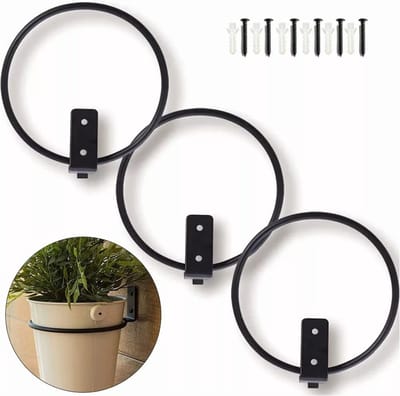 Famanu - Metalen bloemenstandaard 26 cm, decoratieve plantenrek voor woonkamer of balkon
