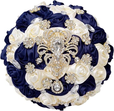 Bruiloft Boeket - Bruidsboeket Kristal - Bruiloft Decoratie - Handgemaakt Strass Ontwerp - 21x26 cm - RB