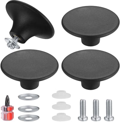 JHUBERS- Dekselknoppen Set van 4 - Universele Pan Lid Handgrepen - Bakelite/Roestvrij Staal - Ergonomisch Ontwerp - Temperatuur- en Slijtvast - Panhandvat