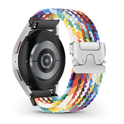 Dailygoods - Nylon Horlogeband voor Diverse Smartwatches 20 mm - Rainbow