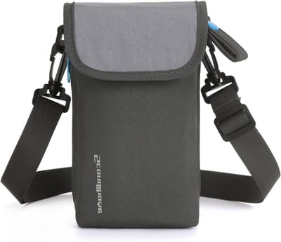 Flessenhouder met verstelbare strap en multifunctionele voorzak voor mobiele telefoon voor dames om op te hangen
