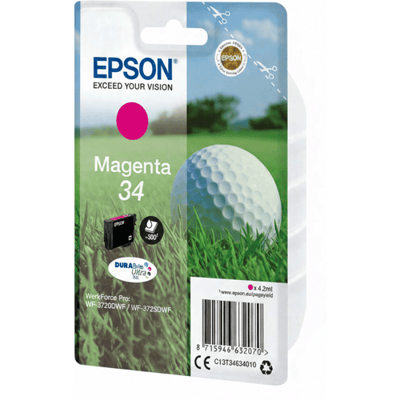 Epson golfbal singlepack magenta 34 DURABrite Ultra inkt