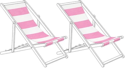 ANZIO/AVELLINO - Set van 2 hoezen - Strepen/Roze - Polyester