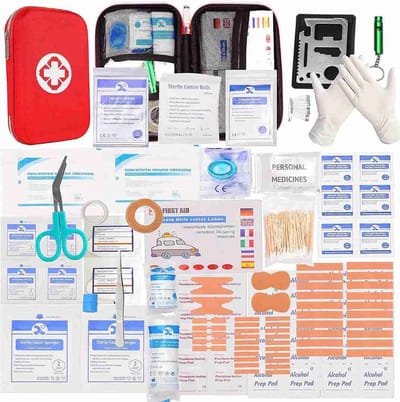 PolkaHome, EHBO kit, Kleine EHBO set 90 Stuks, Perfect voor Buiten Thuis Auto School Fiets Werkplek Reizen Kamperen Wandelen EHBO