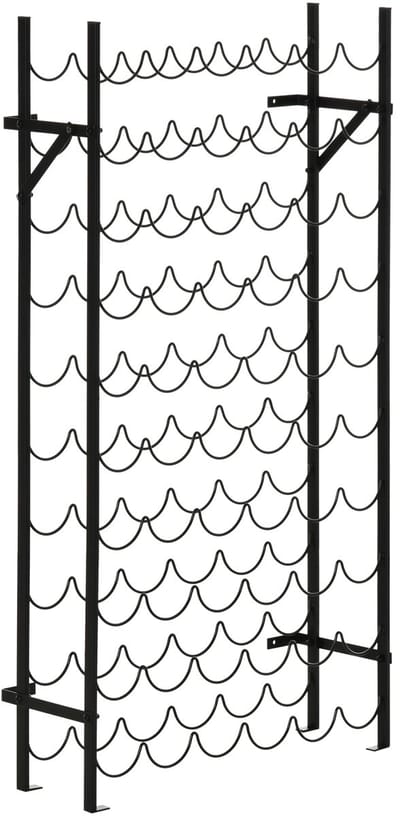 Benelux Select Wijnrek – Wijnrek Muur – Wijnrek Metaal – Wijnrek Staand – Wijnrek Zwart – Tot 60 Flessen - 63 x 20,5 x 118 cm
