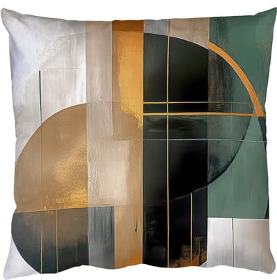 Sierkussens - Kussentjes Woonkamer - 50x50 cm - Abstract - Goud - Brons - Groen - Vormen - Modern