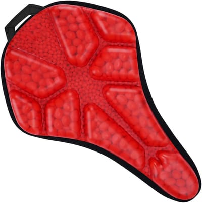 Fietszadelkussen - Gewatteerde fietsstoelhoes - Comfortabel fietsen - Schokabsorberend - 28.5 x 18.5 cm - Rood