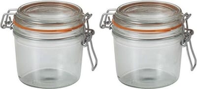 Le Parfait Voorraad/weckpot - 2x - glas - transparant - 10 x 8,5 cm - 350 ml