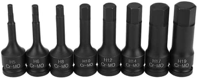 JHUBERS- Impact Schroevendraaierset 8-delig - 1/2 Inch - Chrome-molybdeen Staal - Met Opbergdoos - Professionele Gereedschapset - Geschikt voor Impact Gun - Steeksleutelset