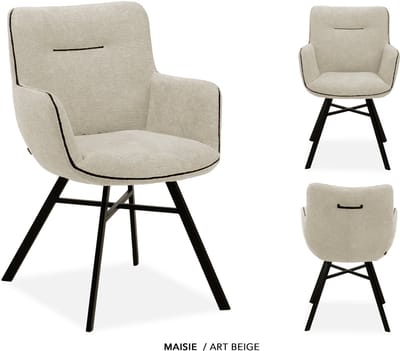 MX-Sofa - Stoel Maissie / Kleur: Beige - set van 2 stoelen
