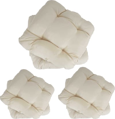 Set van 6 zitkussens Dublin, stoelkussens 41x38x8cm ~ crème