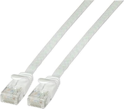 EFB Elektronik K8107WS.1,5 RJ45 Netwerkkabel, patchkabel CAT 6A U/UTP 1.50 m Wit Zeer flexibel, Vlambestendig, Halogeenvrij, Snagless, Vergulde steekcontacten