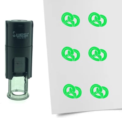 CombiCraft Stempel Pretzel 10mm rond - groene inkt