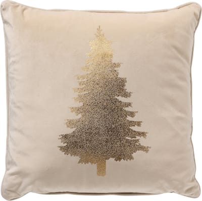 TREE - kussenhoes 45x45 cm - kerst - fluweel - Whisper White - wit