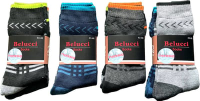 Belucci Thermosokken – 8 Paar – Warme Sokken – Heren Sokken – Comfortabel & Ademend - Maat 39/42