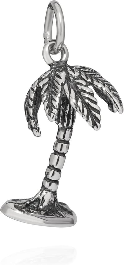 Zilveren Hanger Palmboom met Kokosnoten 925 Sterling Zilver