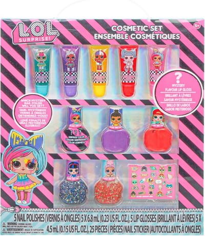 Kleurrijke Make-upset voor Kinderen - 11-delige Make-upkit met Lipgloss en Nagellak