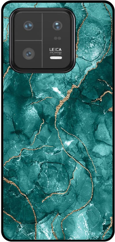 Smartphonica Telefoonhoesje Geschikt voor Xiaomi 13 Pro met marmer opdruk - TPU backcover case marble design - Goud Groen geschikt voor Xiaomi 13 Pro