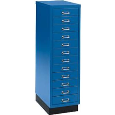 Ladekast A4, met 12 schuifladen, 940 mm hoog, gentiaanblauw