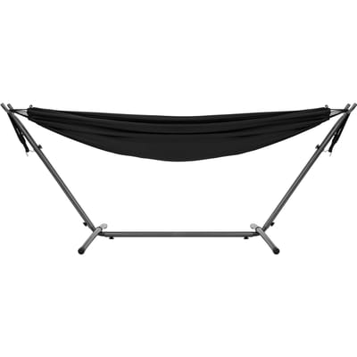 XXL hangmat met stalen frame tot 250 kg zwart incl. draagtas ML-Design
