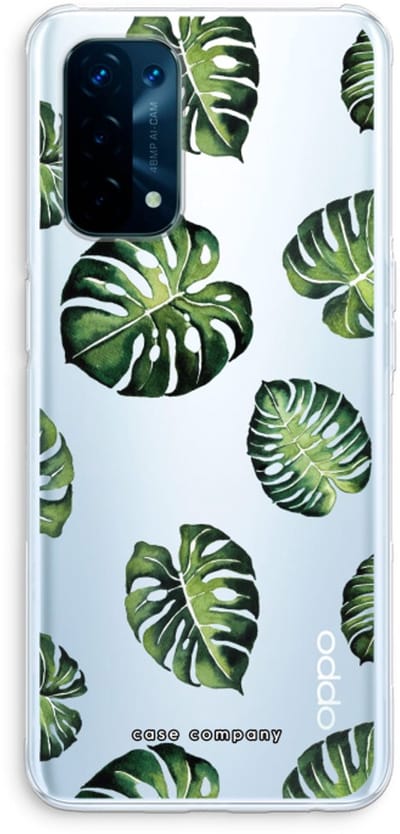 Case Company® - Hoesje geschikt voor Oppo A74 5G hoesje - Tropische bladeren - Soft Cover Telefoonhoesje - Bescherming aan alle Kanten en Schermrand
