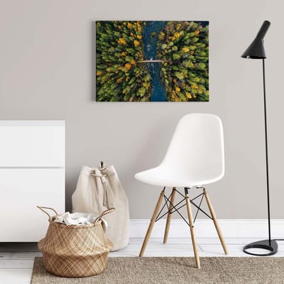 Canvas print DD123016 AutumnFinland A.S. Création 0,7 x 0,5 m Groen Kantoor Hal/Gang Keuken Slaapkamer Woonkamer