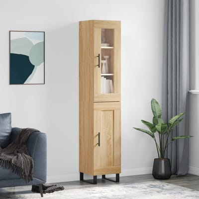 vidaXL - Hoge - kast - 34,5x34x180 - cm - bewerkt - hout - sonoma - eikenkleurig