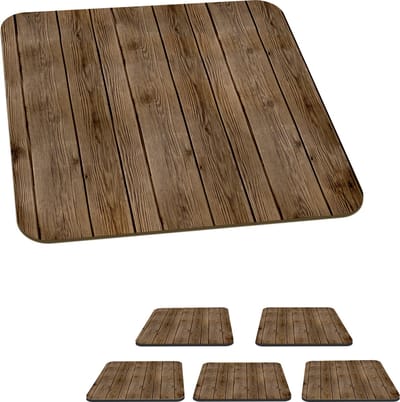 Onderzetters voor glazen - Hout - Natuur - Patronen - 10x10 cm - Glasonderzetters - 6 stuks