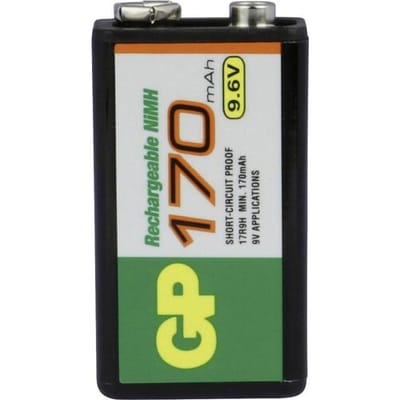 Oplaadbare 9V batterij (blok) GPIND17R9HC1 NiMH 9.6 V 170 mAh 1 stuk(s)