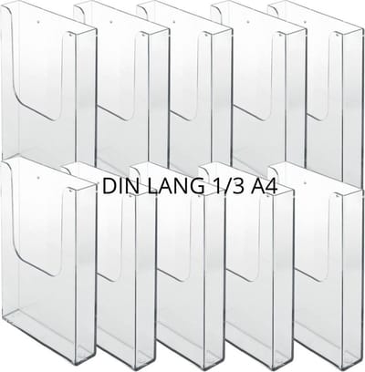 10 Pack Folderhouder voor aan de wand Din Lang| folderrek | brochurehouder | folderdisplay | folderbak hangend| Din Lang 9,9x21cm