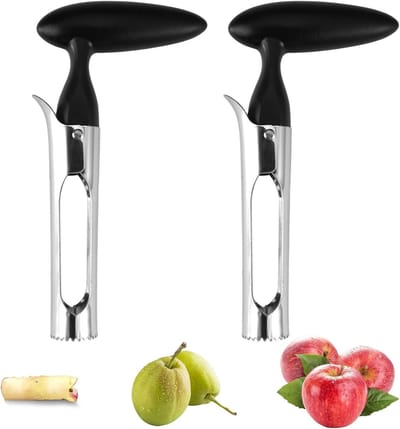 Set van 2 Appelkernverwijderaars met Getande Mes, Geschikt voor Appels, Perziken, Tomaten en Meer