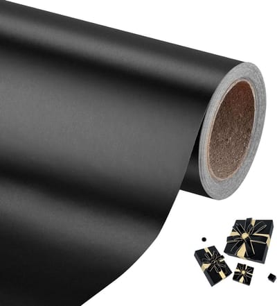 Zwart Kraft Papier voor Verpakking - Ideaal voor Knutselen, Cadeaus, Verzending en Post (38cm x 10m)