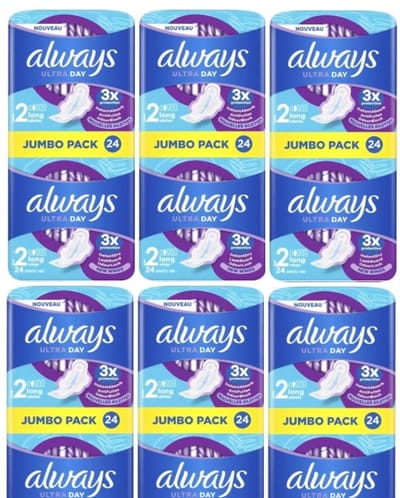 Always Ultra Maandverband Long Met Vleugels - Voordeelverpakking 6 x 24 Stuks