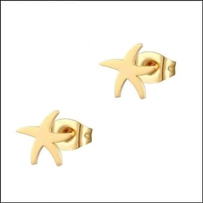 Aramat Jewels | Oorbellen | Stalen Zeester Oorbellen - Subtiel en Stijlvol | Goudkleur / 7mm | |7mm | Staal | Kinderen, Volwassenen | Verkleurd niet