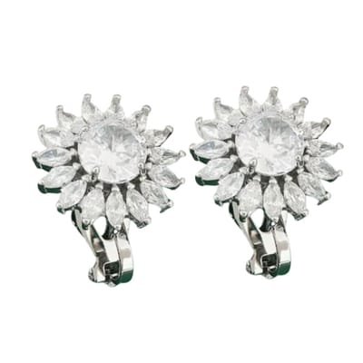 Clip oorbellen- Zirkonia- Zilverkleur- Ultra- Geen gaatje- Charme Bijoux
