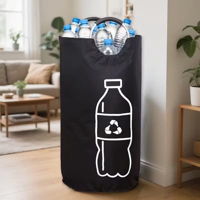 XL Opvouwbare Recycle Tas voor Lege Flessen & Blikjes - 82 Liter – Kado - Afvalscheidingsbak – Duurzaam Materiaal – Handig Ruimtebesparend Ontwerp