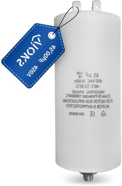Motorcondensator CBB60 - Startcondensator Aanloopcondensator - Huishoudelijke Apparaten - Universeel Toepasbaar - 45µF 450V - Zwart