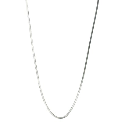 Platte Ketting Herringbone – Edelstaal – Zilverkleurig – Breedte 2 mm - Lengte 41 cm